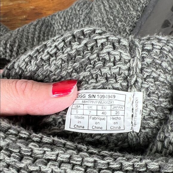 UGG Charcoal Knit Boots with Button Accents - Picture 7 of 7